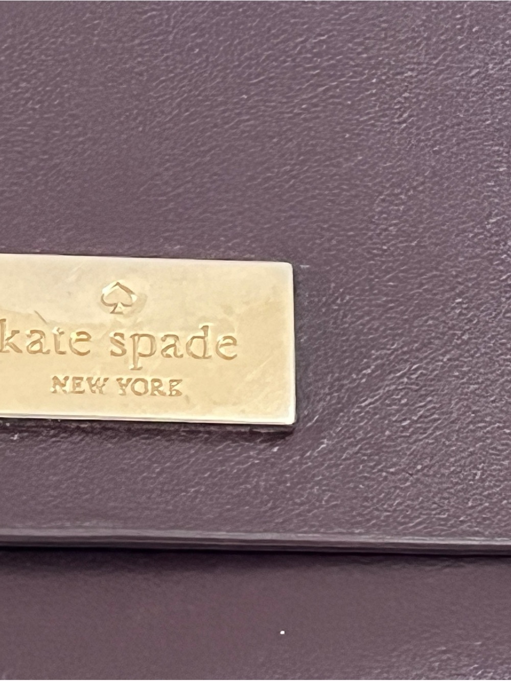 kate spade Plum Leather Wallet with Gold Logo Plate - Picture 2 of 9